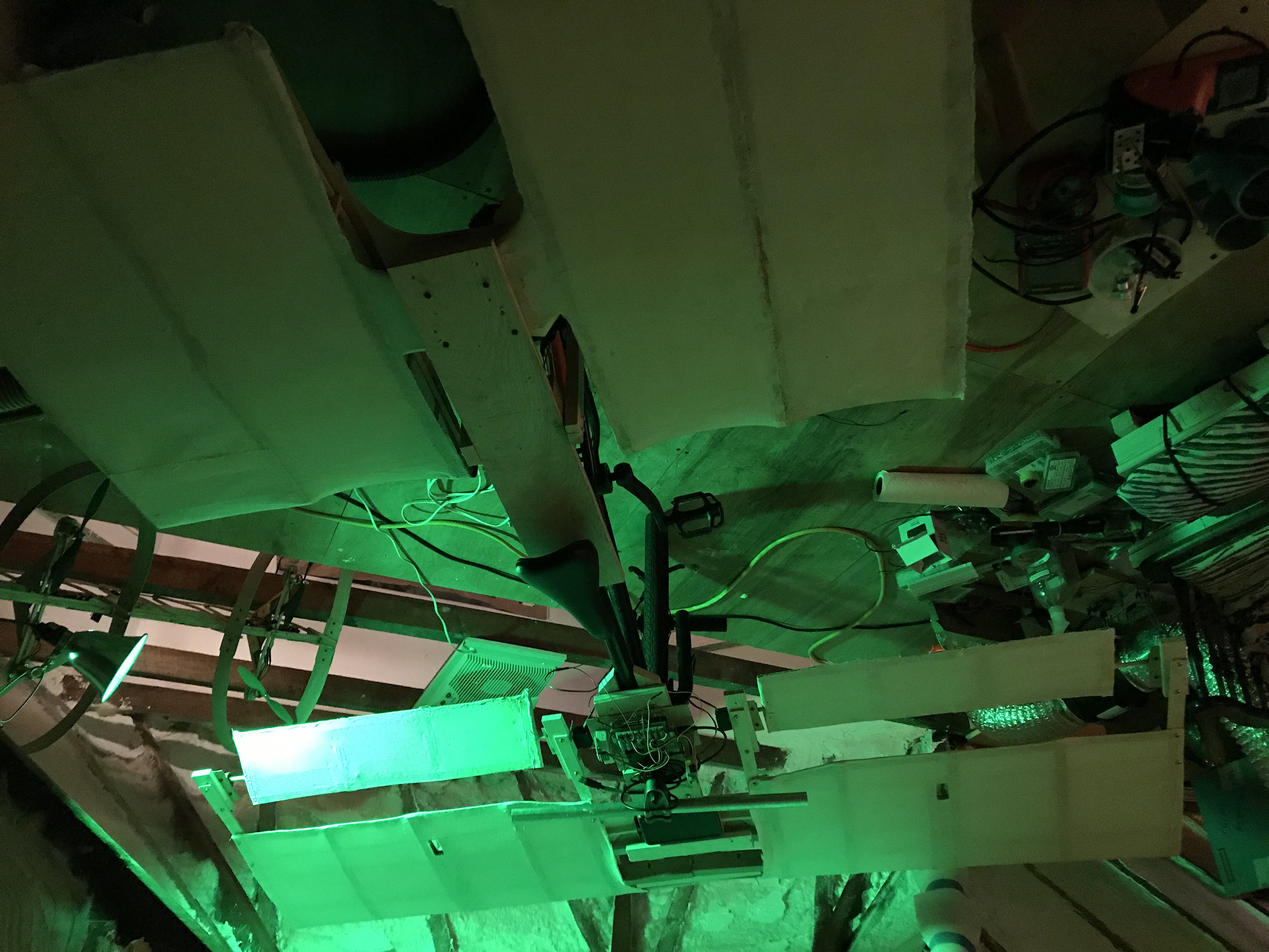 Bike under green lights